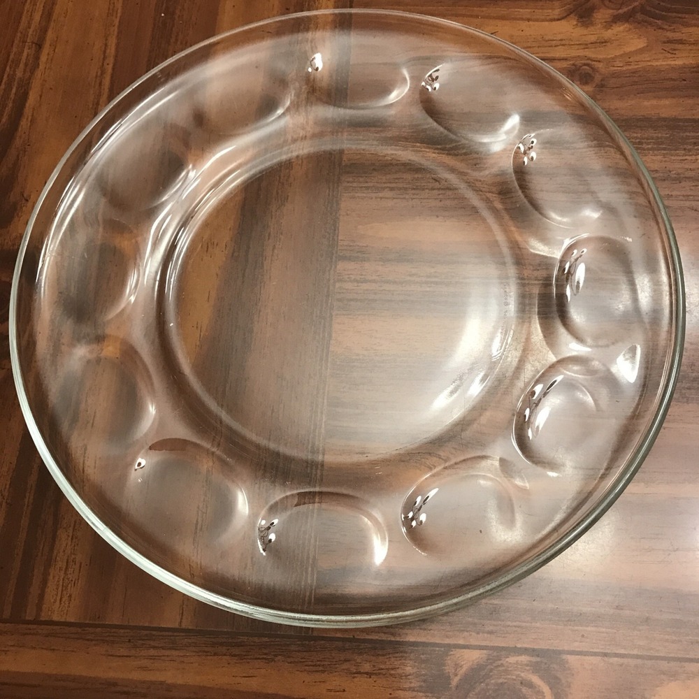 Vintage clear glass Deviled egg platter plate 11 Inches